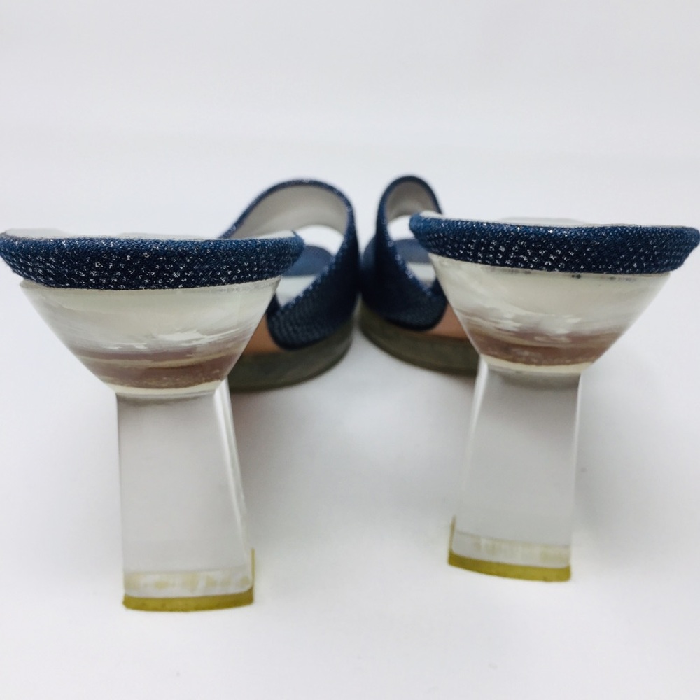 Stuart Weitzman Glass Lucite Block Heel Slide 10 - image 3